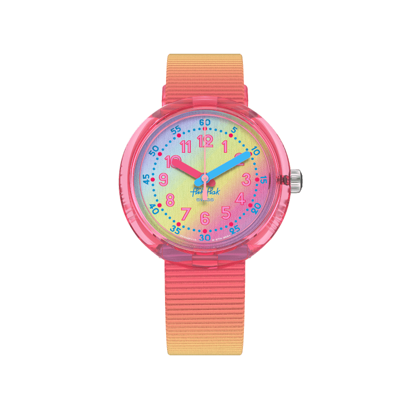 Montre Enfant Flik Flak 'Rose Soleil' Vintage - Fonctionnelle - Cadran Rose