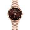 MONTRE PIERRE LANNIER FEMME MULTIPLES ACIER DORE ROSE FOND CHOCOLAT