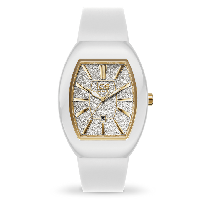 MONTRE ICE BOLIDAY SMALL WHITE GLITTER GOLD