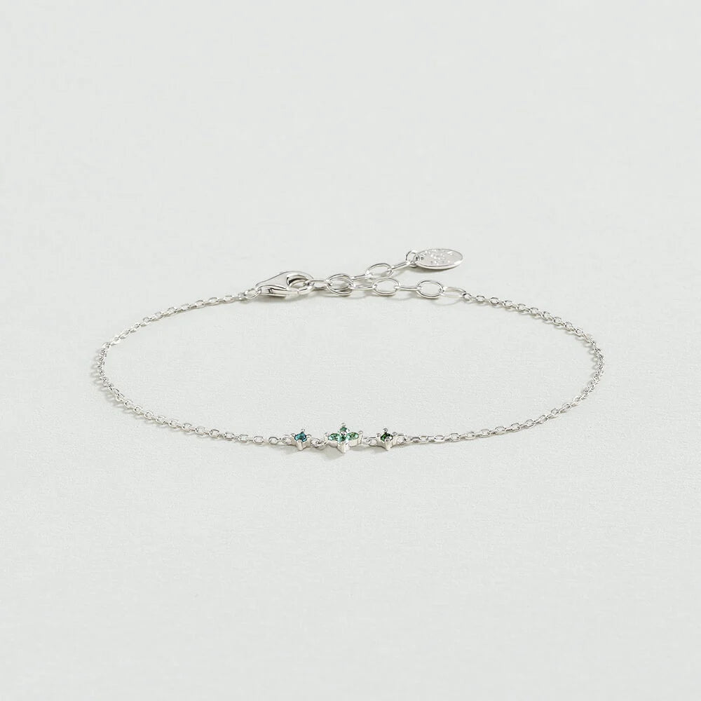 Bracelet BELOVED Agatha Paris en argent 925/1000 rhodié – Fleurs pavées multicolores
