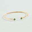 BRACELET AGATHA JONC BELOVED CRISTAL DORE VERT