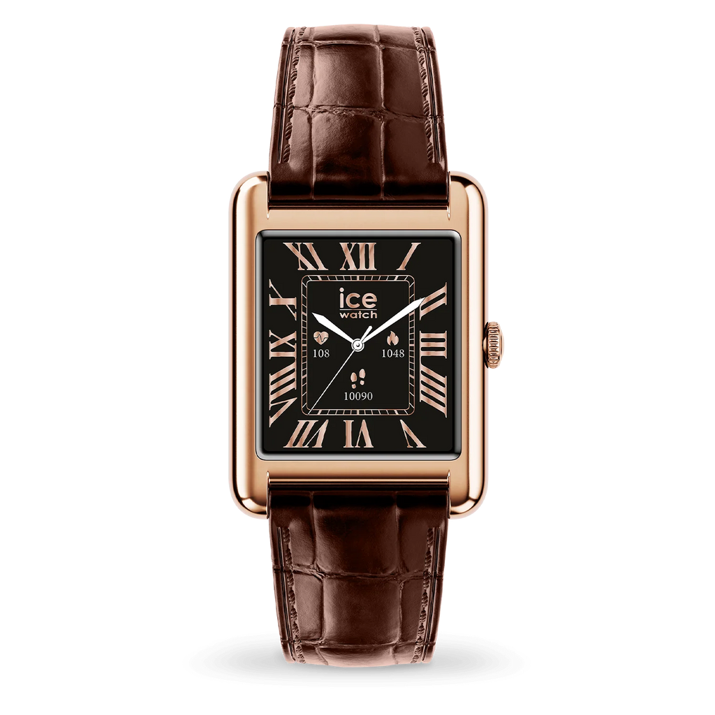 Montre connectée ICE Smart TKS 2.0 Rectangulaire 1.41 – Rose-Gold Brown