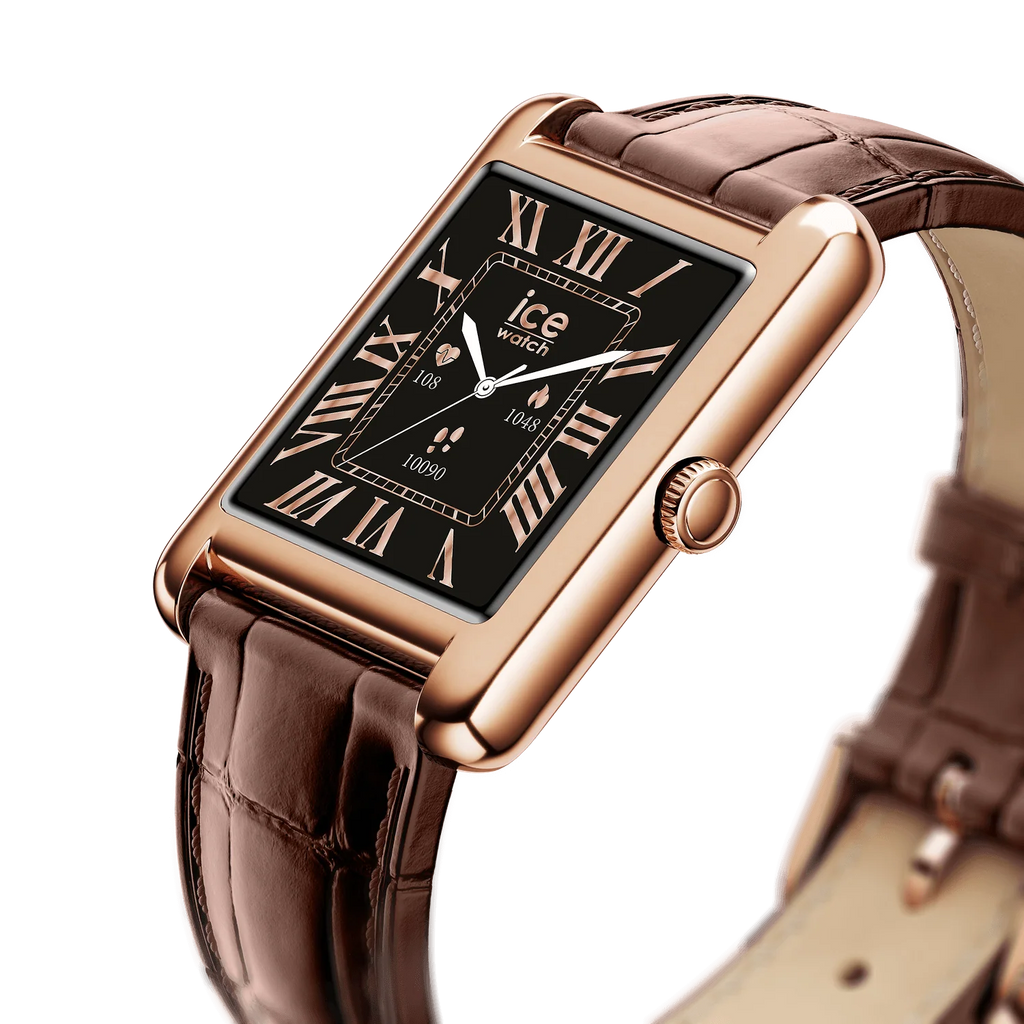 Montre connectée ICE Smart TKS 2.0 Rectangulaire 1.41 – Rose-Gold Brown