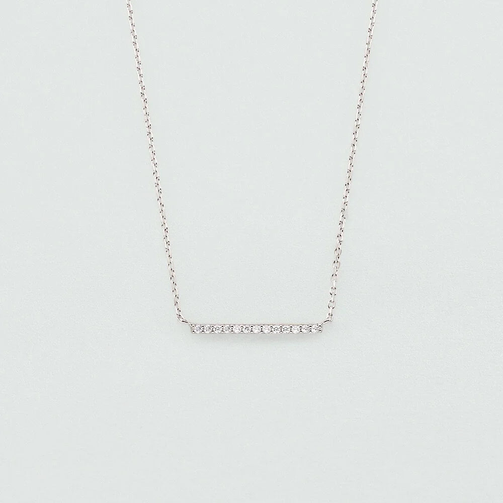 Collier ras du cou BARSHINE Agatha Paris en argent 925/1000 – Barre pavée d’oxydes de zirconium
