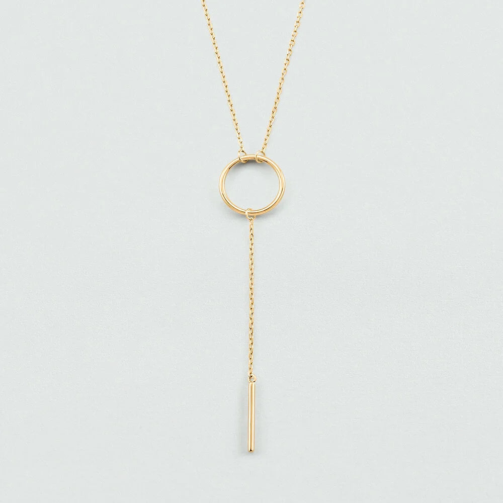 Sautoir PHILRING Agatha Paris en argent 925/1000 doré 750/1000 – Collier Y avec anneau et fil fin
