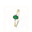 BAGUE OR JAUNE 750 EMERAUDE DIAMANTS