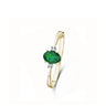 BAGUE OR JAUNE 750 EMERAUDE DIAMANTS