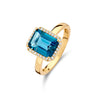 BAGUE ONE MORE ETNA OR JAUNE TOPAZE LONDON BLUE ET DIAMANTS