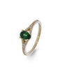 BAGUE OR JAUNE 750 EMERAUDE DIAMANTS