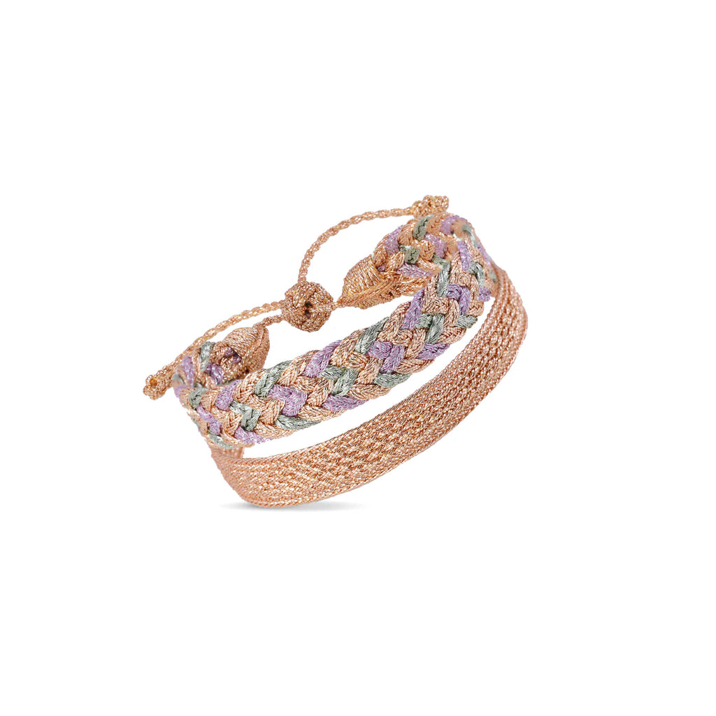 MAAYAZ COMBO BRACELETS COLORS PINK ALMOND ET IZY PEACH
