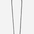 CHAINE LONGUE LOU NOIR ARGENT 120 CM