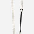 CHAINE LONGUE GIGI NOIR PERLES BLANCHES