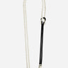 CHAINE LONGUE GIGI NOIR PERLES BLANCHES
