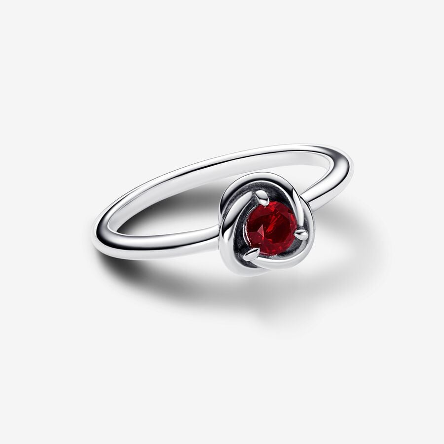 Bague Pandora Cercles de l'Éternité Rouge