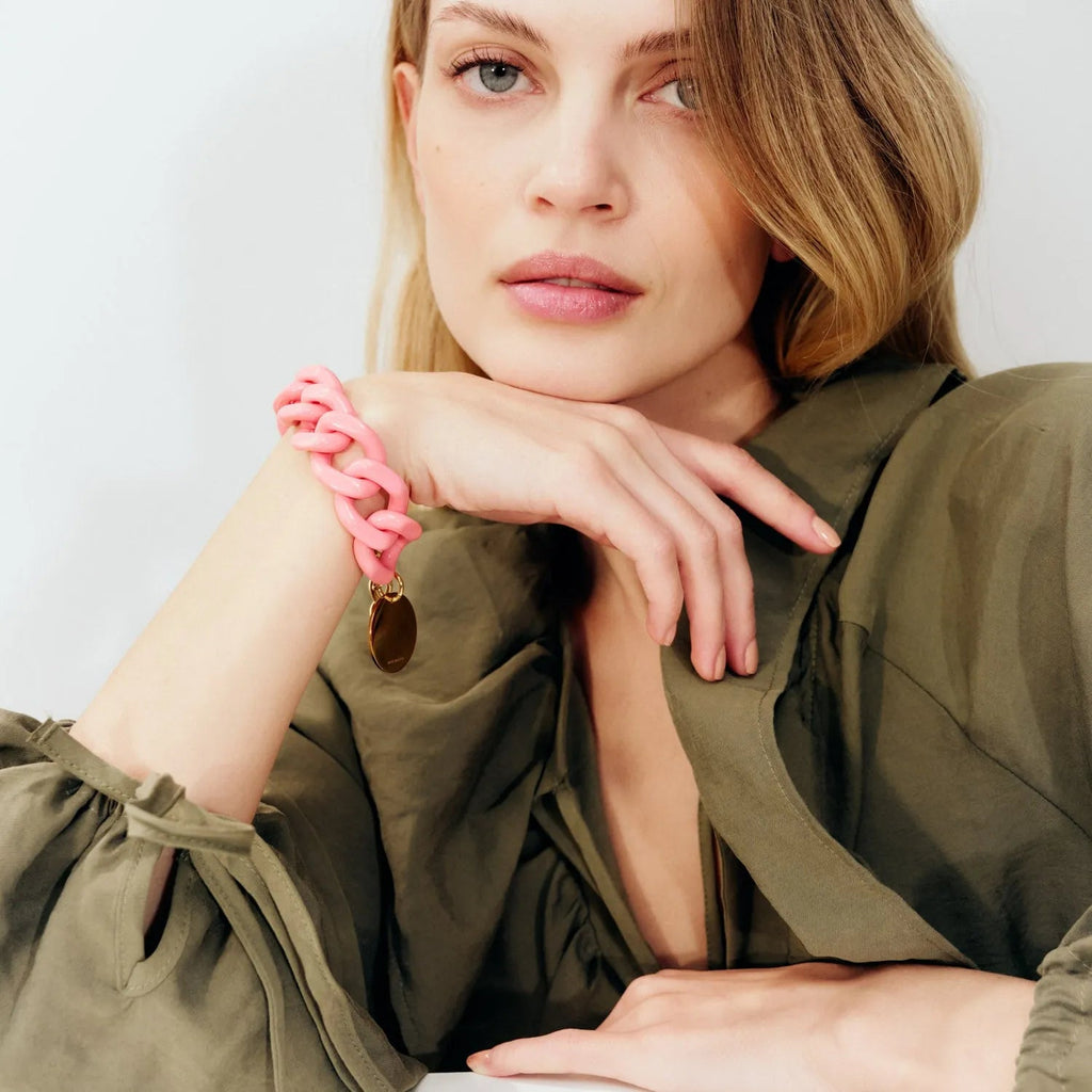Flat Chain Bracelet Raspberry