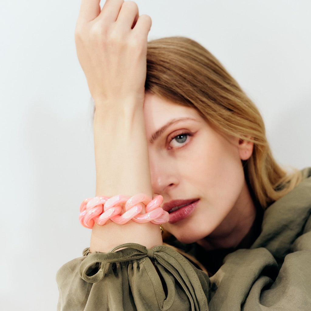 Great Bracelet Iridescent Néon Pink Marble