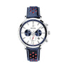 MONTRE PIERRE LANNIER HOMME BARON  ARGENTE CUIR BLEU