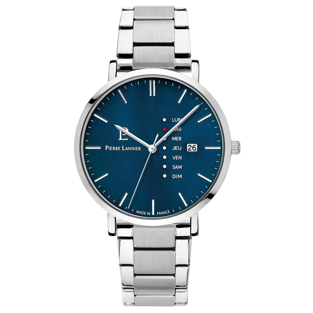 MONTRE PIERRE LANNIER HOMME DATA CADRAN BLEU