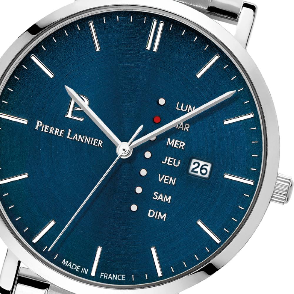 MONTRE PIERRE LANNIER HOMME DATA CADRAN BLEU