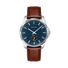 MONTRE PIERRE LANNIER HOMME METROPOLITAN BRUN CADRAN BLEU