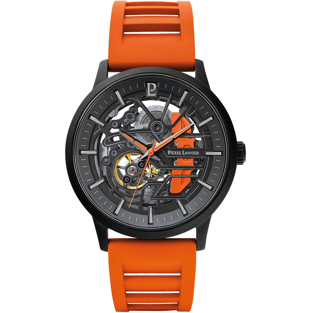 MONTRE PIERRE LANNIER HOMME PADDOCK CAOUTCHOUC FKM ORANGE