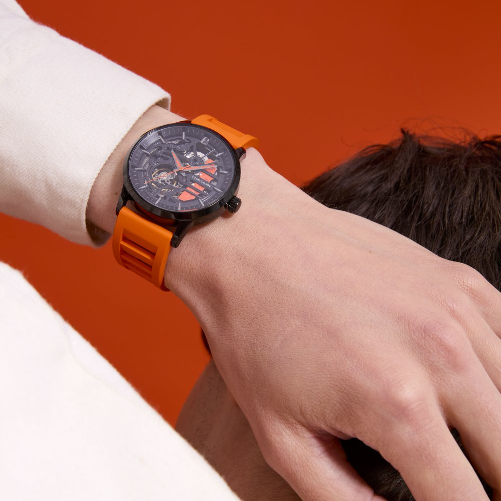 MONTRE PIERRE LANNIER HOMME PADDOCK CAOUTCHOUC FKM ORANGE