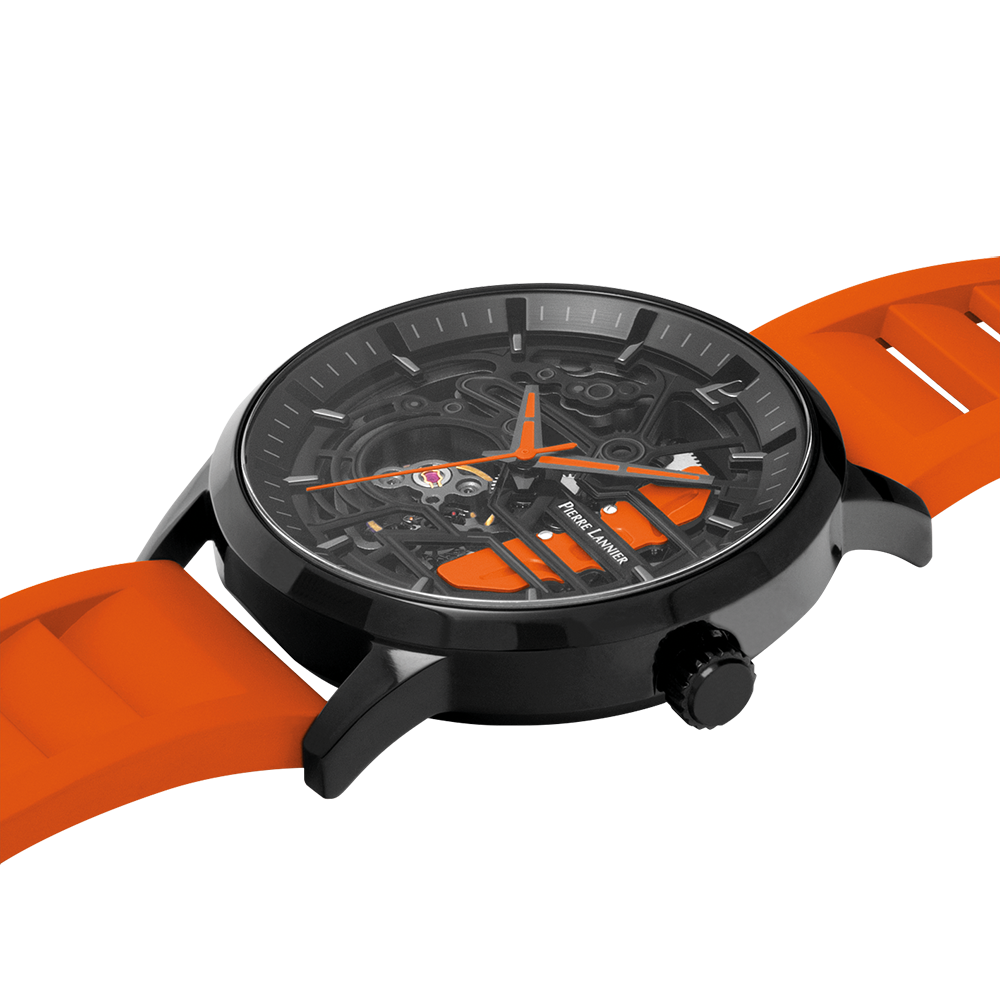 MONTRE PIERRE LANNIER HOMME PADDOCK CAOUTCHOUC FKM ORANGE