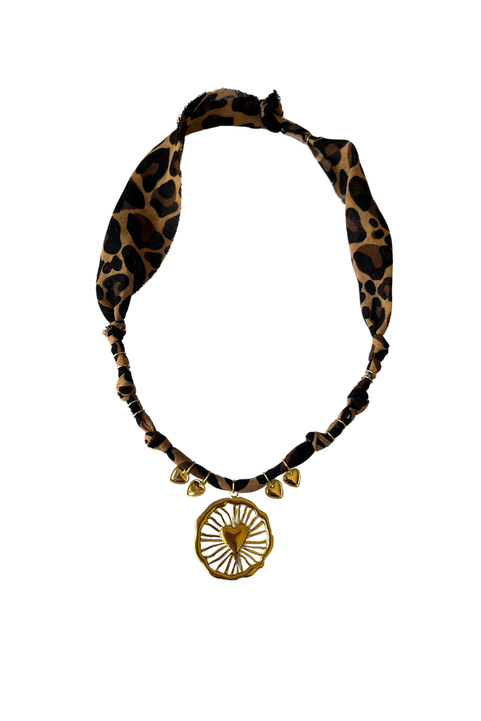 Badhnati Jewelry Collier Big coeur léopard