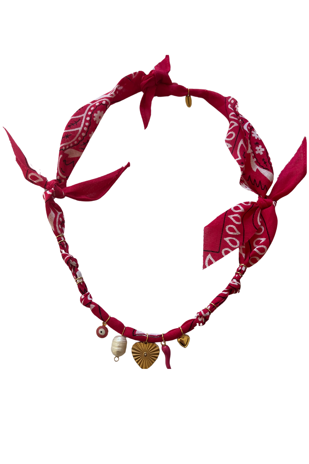 BADHNATI JEWELRY - COLLIER COEUR FUSCHIA