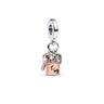 Charm Pandora Pendant Triple Clé, Cadenas & Cœur Bicolore