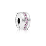 Charm Pandora Clip Rangée Scintillante Rose