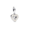Charm Pandora Pendant Double Cœur Blanc Nacré