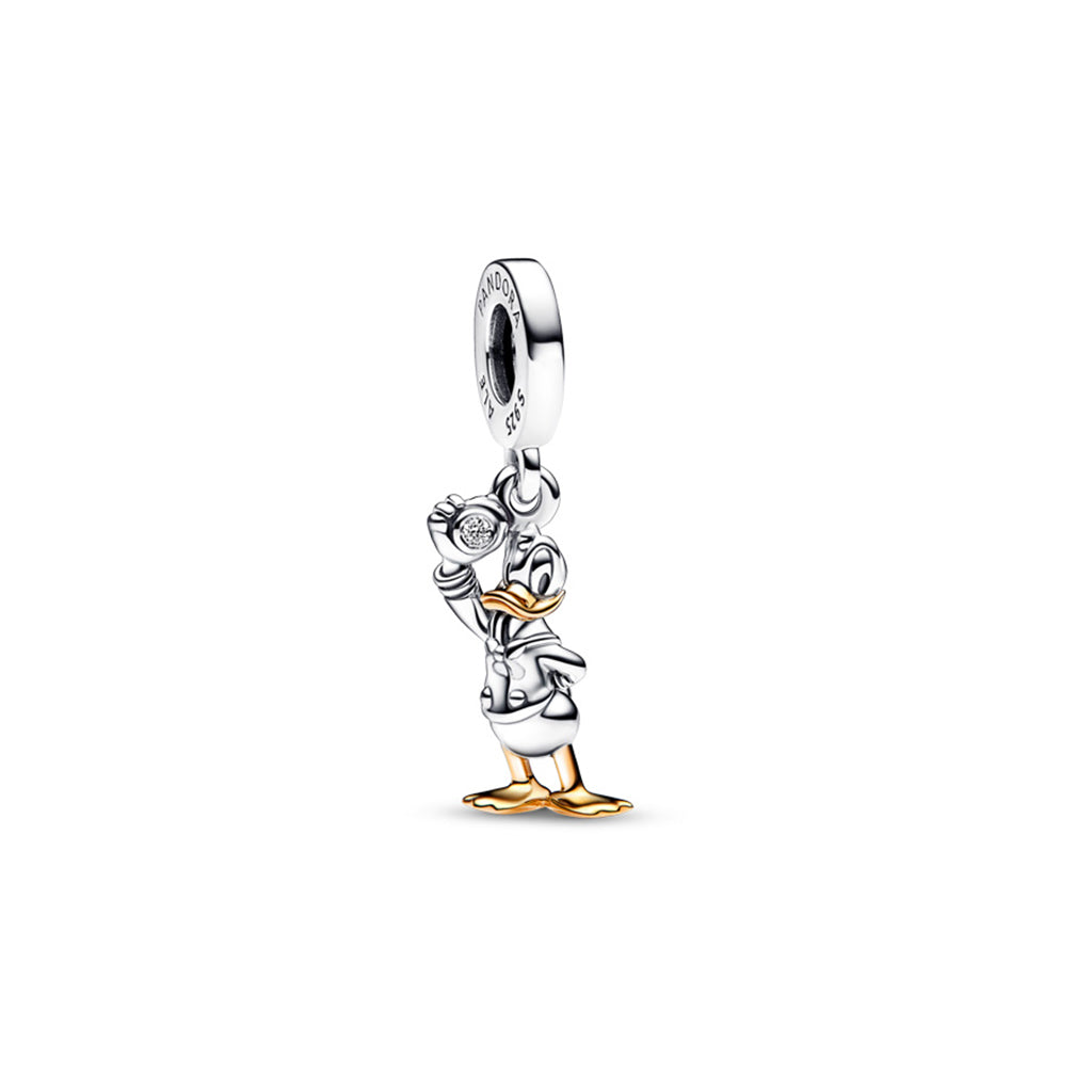 Charm Pandora Pendant Disney 100e anniversaire Donald avec diamant de synthèse