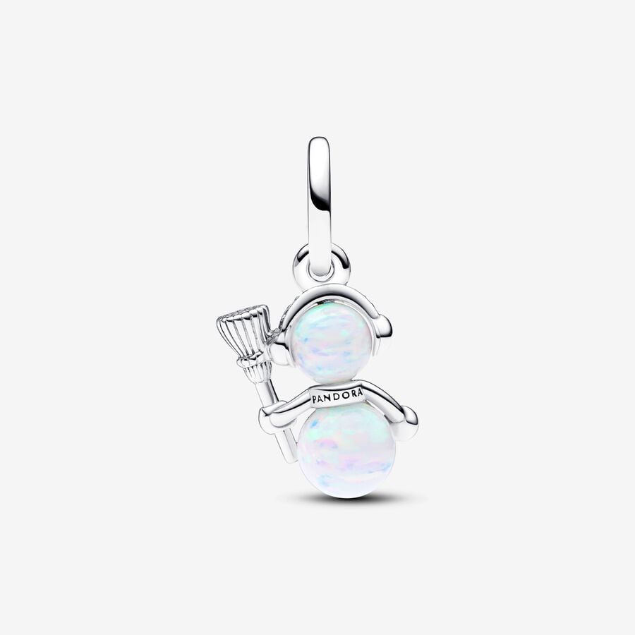 Charm Pendant Bonhomme de Neige Opalescent