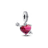 Charm Pandora Pendant Cœur Rouge et Flèche en Verre de Murano
