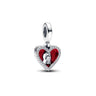 Charm Pandora Pendant Double Cœur Rouge et Serrure