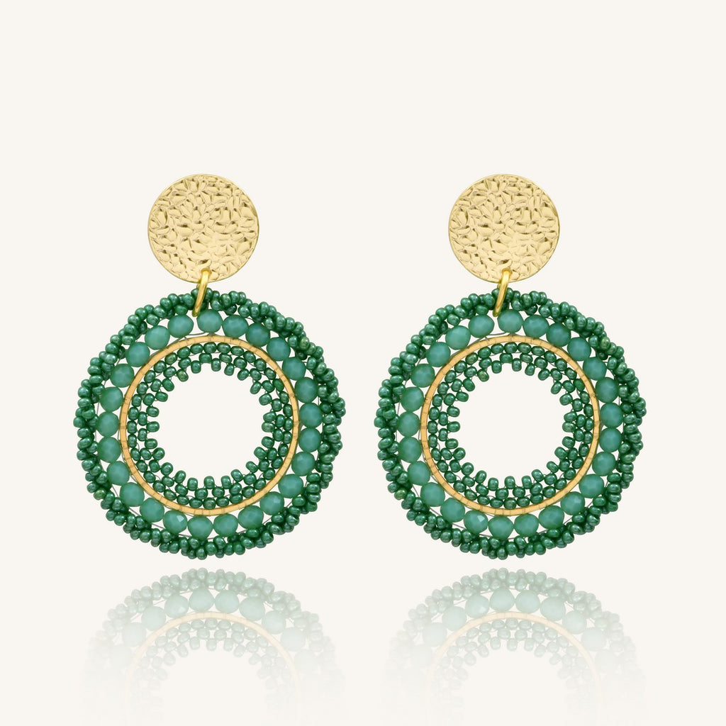 BOUCLES D'OREILLES SANTIBE ATACAMA VERT D'EAU