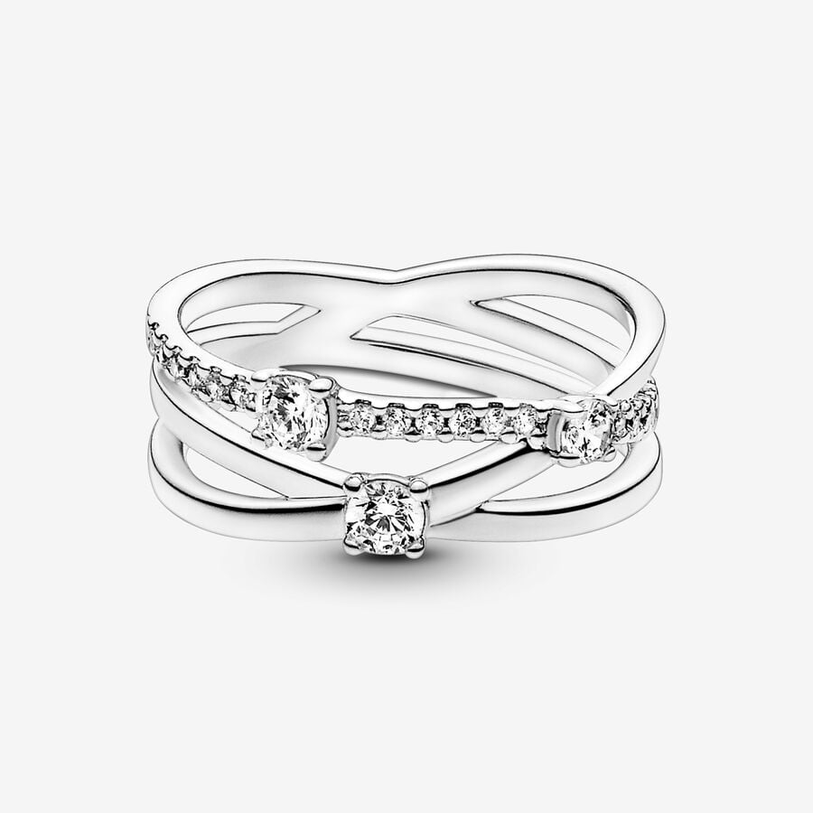 Bague Pandora Anneau Triple Scintillant