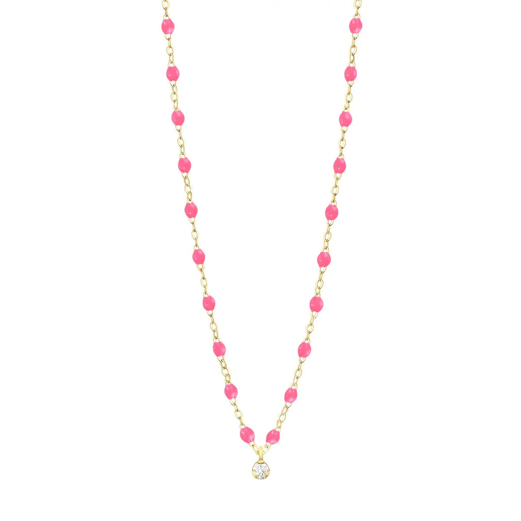 Collier Gigi Clozeau suprême or jaune 1 diamant rose fluo