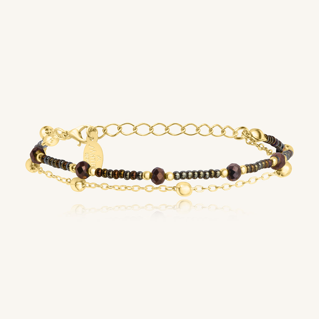 Bracelet Santibé Divine 1 tour ronde noisette