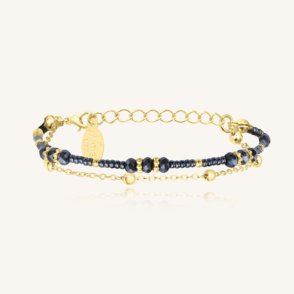 Bracelet Santibé Divine 1 tour couronne gris