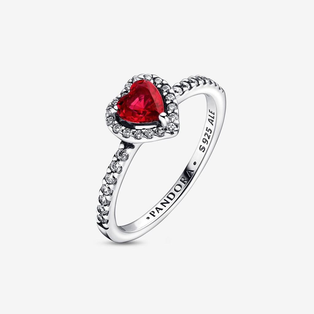 Bague Cœur Rouge Surélevé
