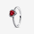 Bague Pandora Cœur Rouge Surélevé