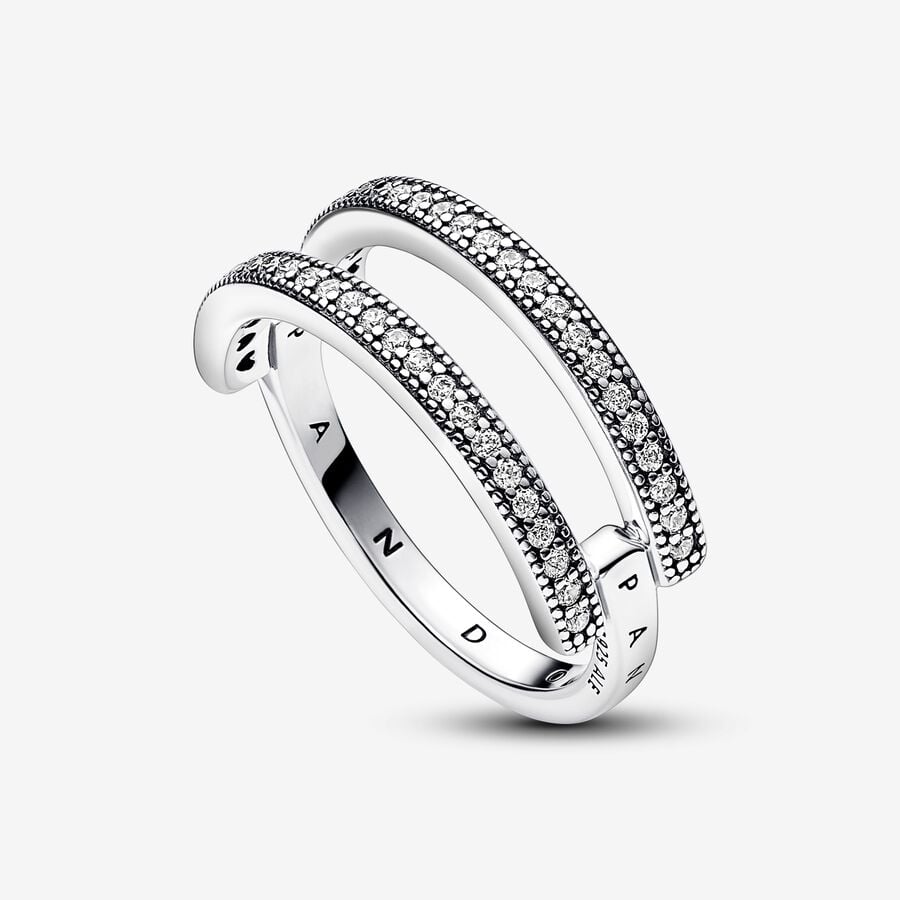 Bague Pandora Double Signature et Pavé Pandora Signature