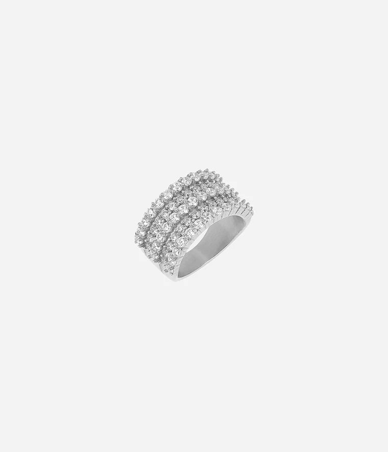 Bague Elaris Zag Bijoux en acier inoxydable argenté, design raffiné et moderne