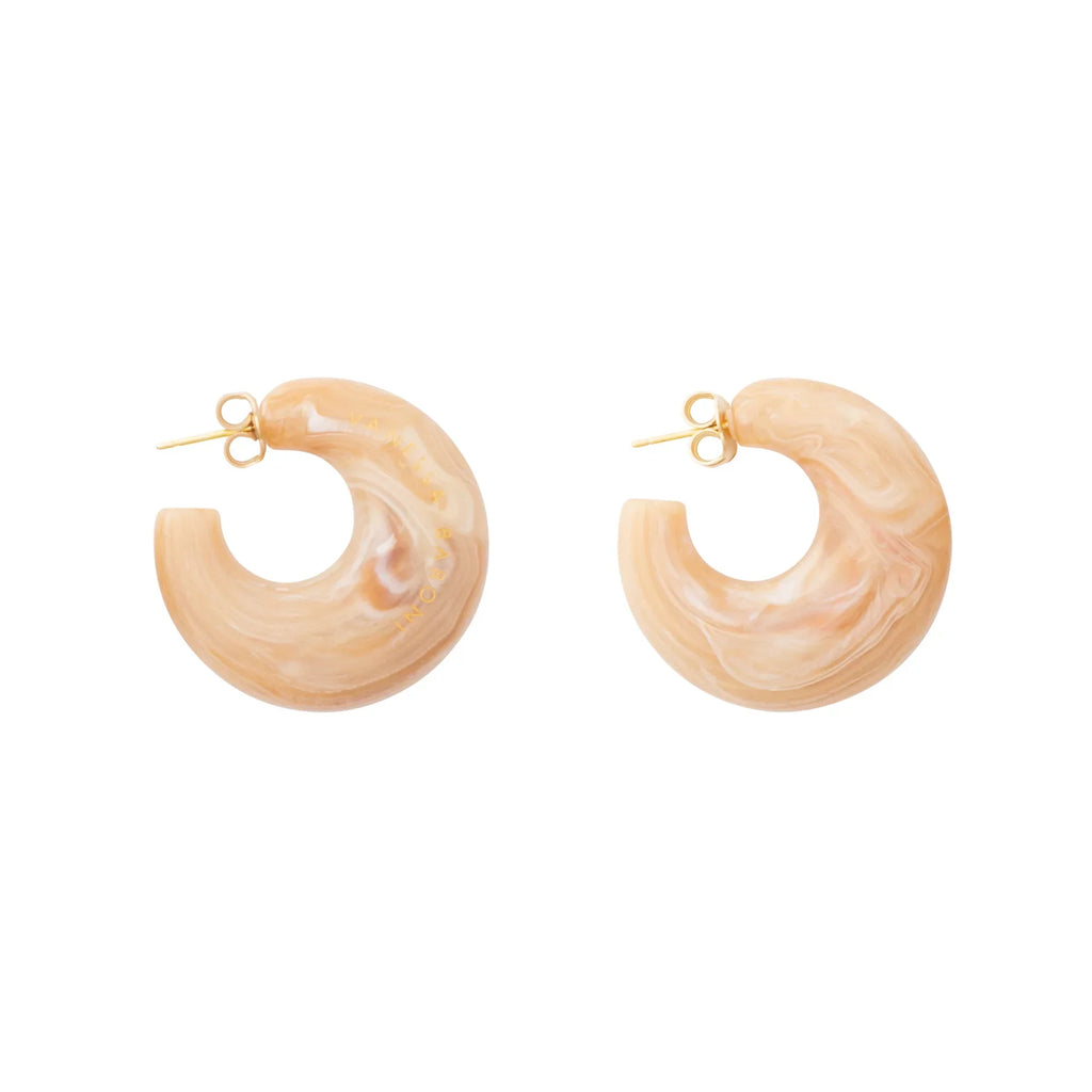 Boucles D'oreilles Moon Earring Crème Brûlée Marble