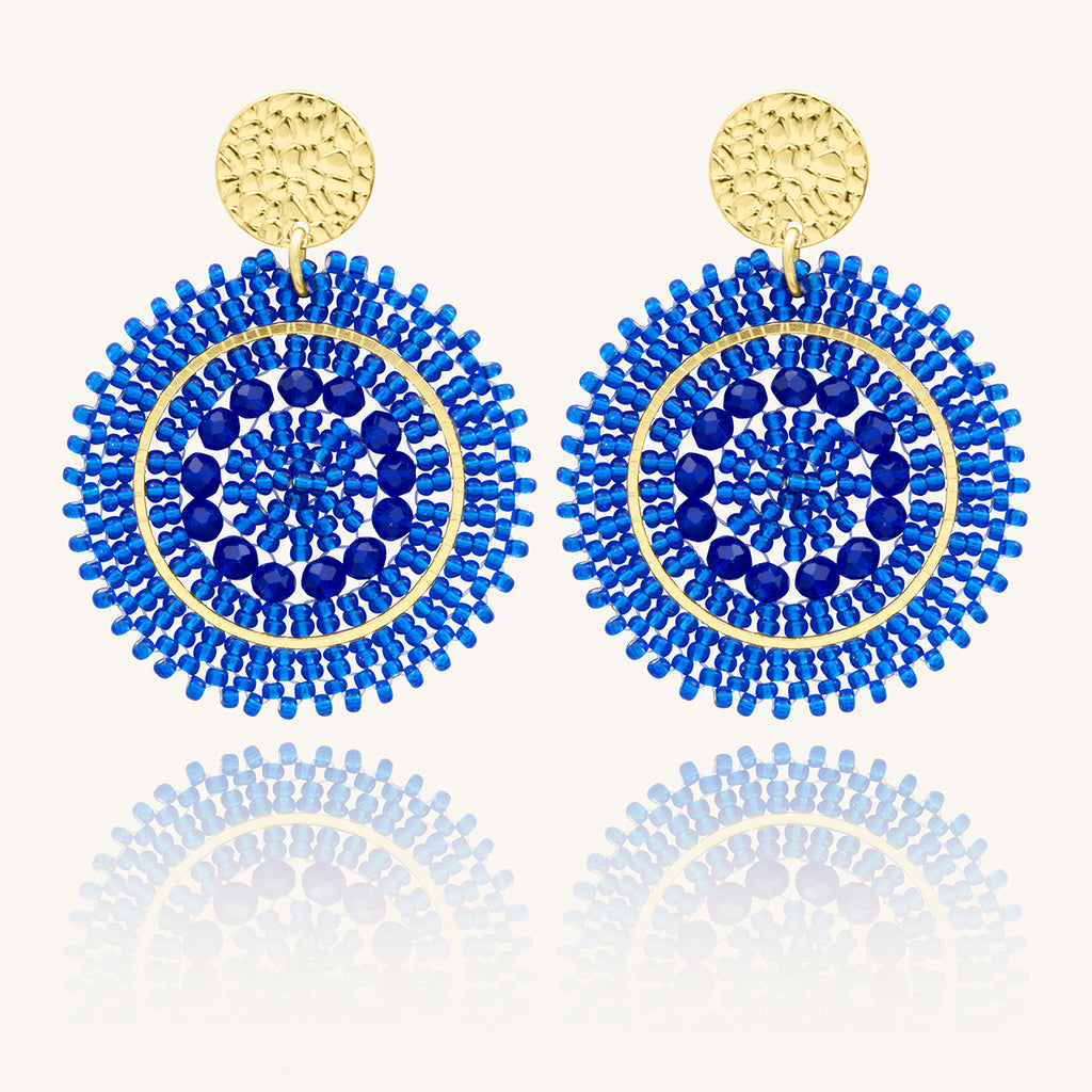 BOUCLES D'OREILLES SANTIBE MINI ESPAGNOLA BLEU