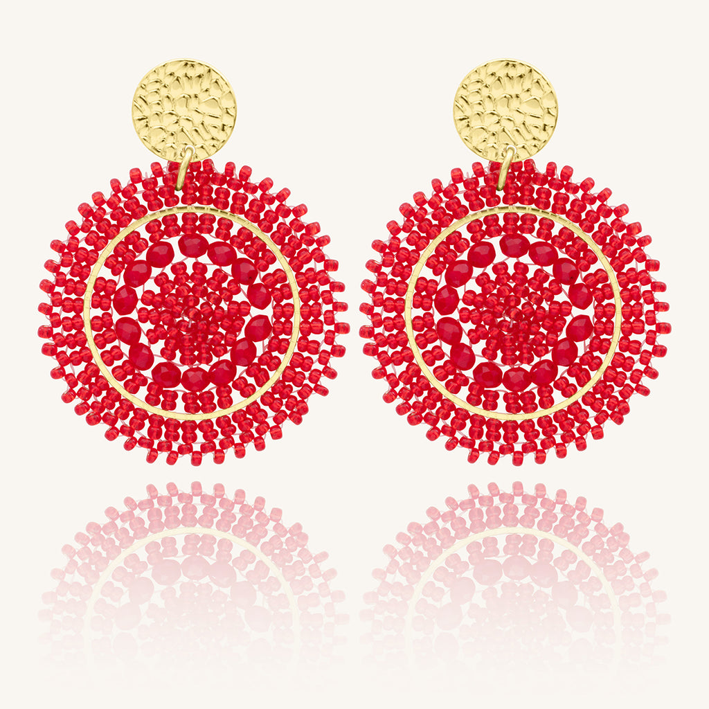 BOUCLES D'OREILLES SANTIBE MINI ESPAGNOLA ROUGE