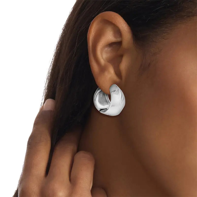 Boucles d’Oreilles Femme Calvin Klein Sculpted – Acier Gris
