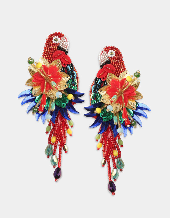 Boucles d'Oreilles Olivia Dar Parrot Rouge